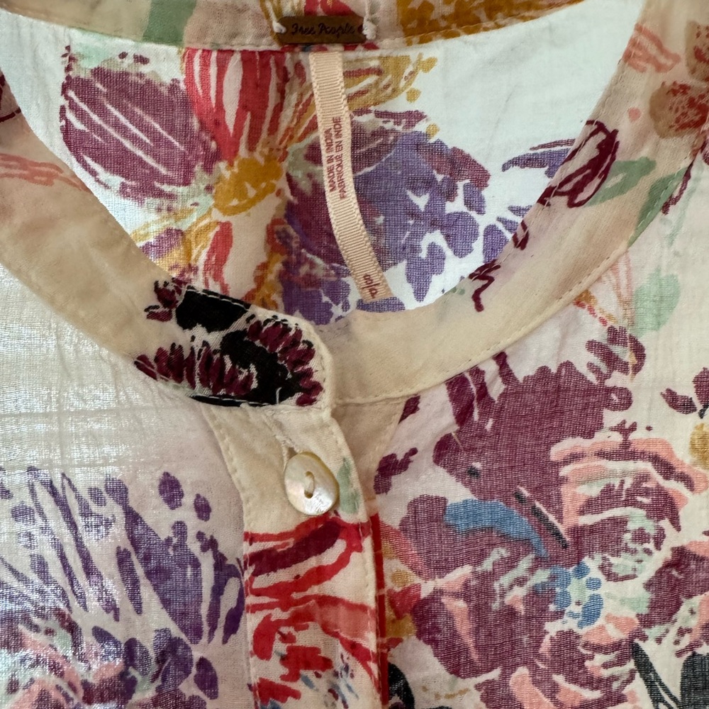 Free People Multicolor Floral Blouse